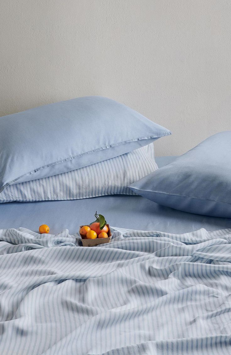 Buffy Breeze Eucalyptus Duvet Cover in Blue Mini Stripe at Nordstrom, Size King.jpeg