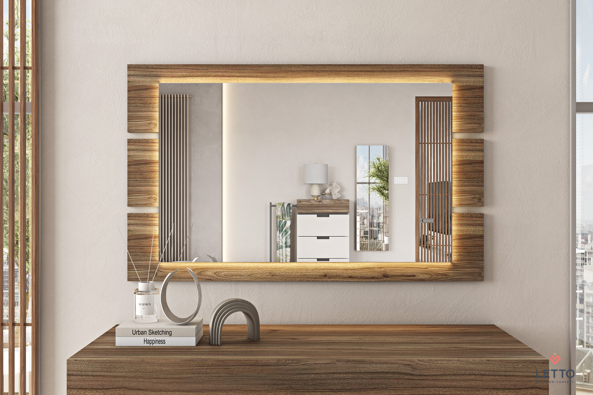 B2 kathreptis ledlight cosmos collection tobaccowalnutoak letto 01 2