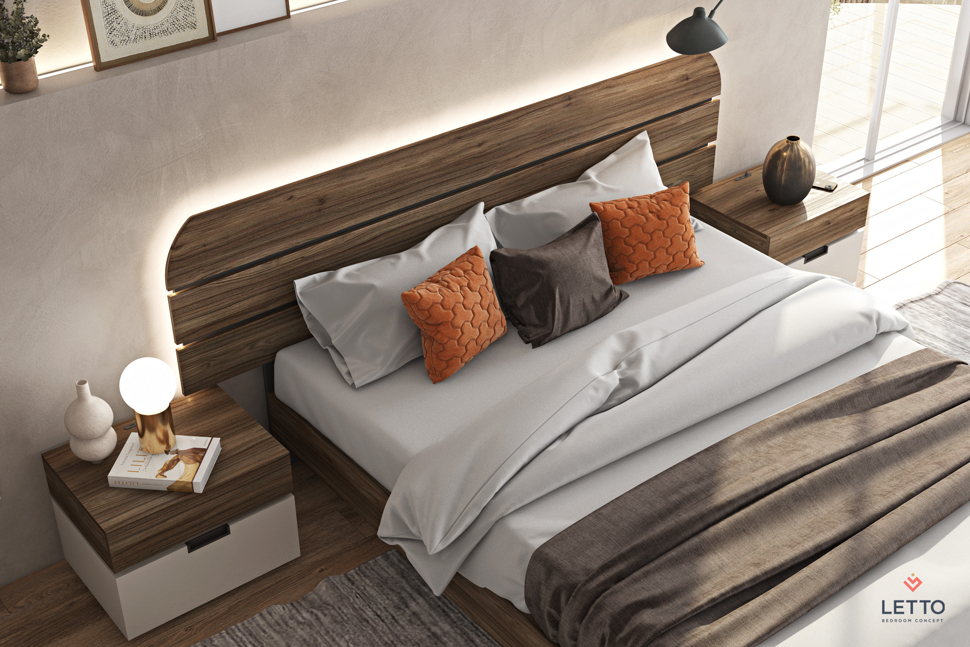 krevati cosmos collection tobaccowalnut letto 03
