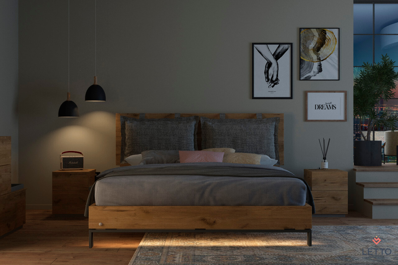 led φωτισμός cozy αίσθηση υπνοδωμάτιο